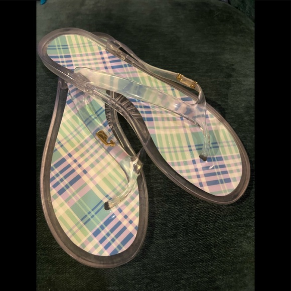 Vineyard Vines Women’s 10 Plaid Jelly Flip Flops - Picture 2 of 6